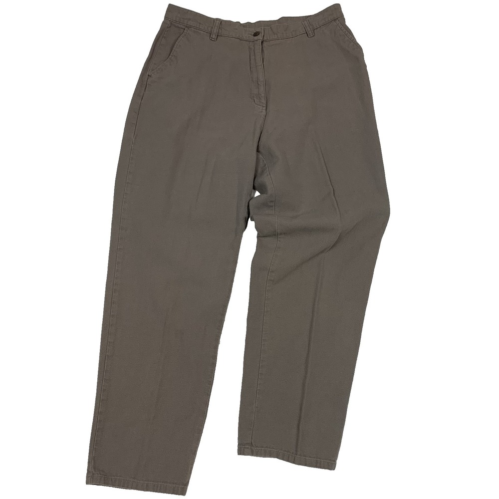 Vintage Woolrich Pants Womens 16 Taupe Cotton High Rise Straight Leg Chino